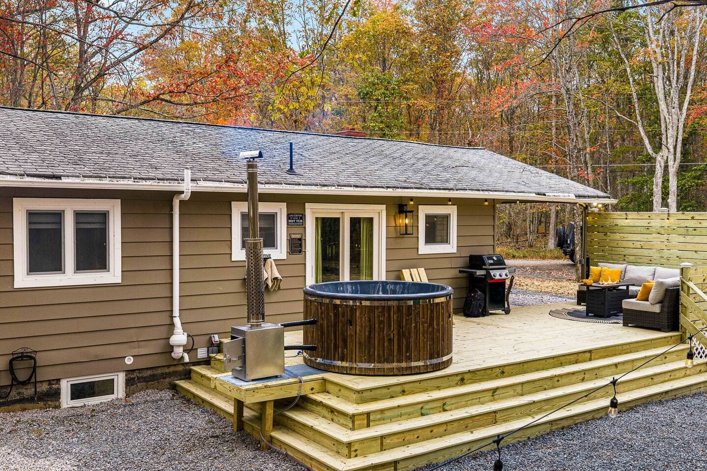 Woodland Cabin w/ Hot Tub, Game Room & Outdoor TV