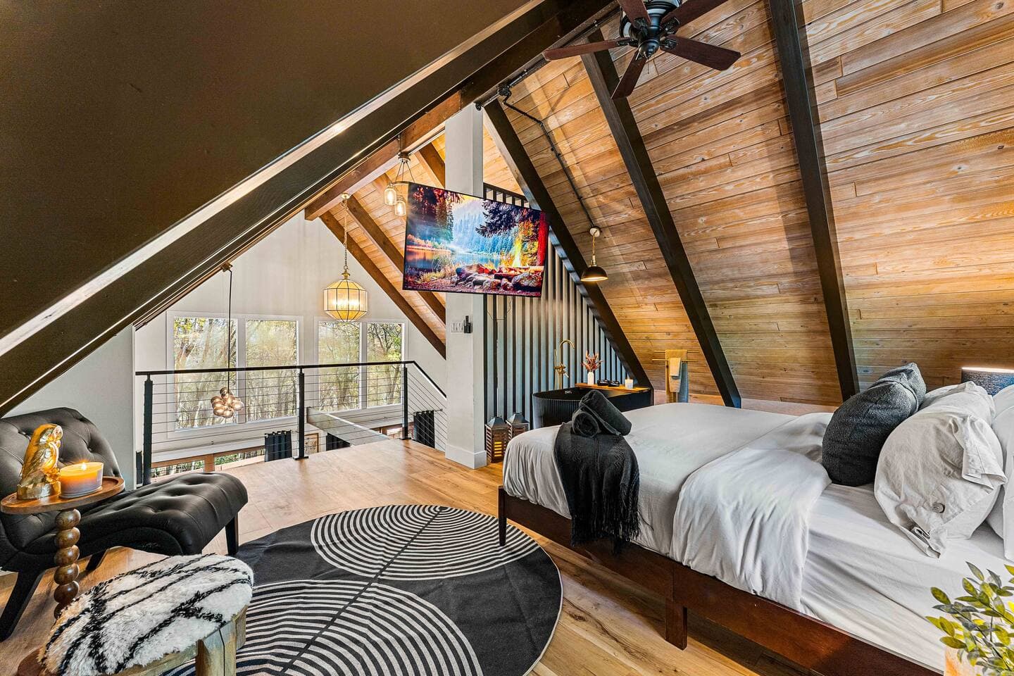 Modern A-Frame Retreat w/ Hot Tub, Sauna & Game Room